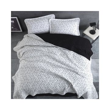 Cuvertura De Pat Clasy-Matlasata Monza V2, 240x260 cm, 2 fete perna, bumbac, multicolor, reversibil