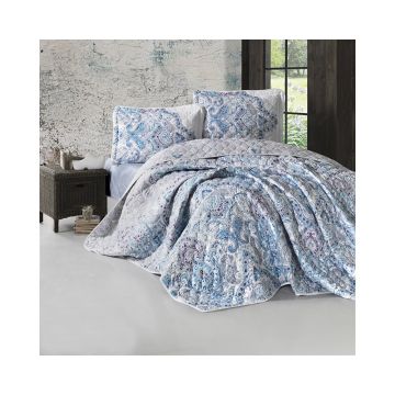 Cuvertura De Pat Clasy-Matlasata Paliza V1, 240x260 cm, 2 fete perna, bumbac, multicolor, reversibil