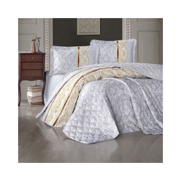 Cuvertura De Pat Clasy-Matlasata Roco V2, 240x260 cm, 2 fete perna, bumbac, multicolor, reversibil