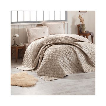 Cuvertura De Pat Clasy-Matlasata Tiera V1, 240x260 cm, 2 fete perna, bumbac, multicolor, reversibil