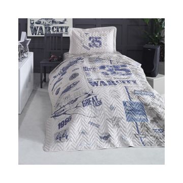 Cuvertura De Pat Clasy-Matlasata Troya, 180x240 cm, 1 fata perna, bumbac, multicolor, reversibil