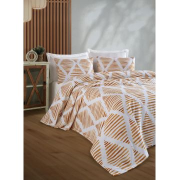 Cuvertura matlasata dubla, L'essentiel Maison, Segment, Bumbac, Galben mustar