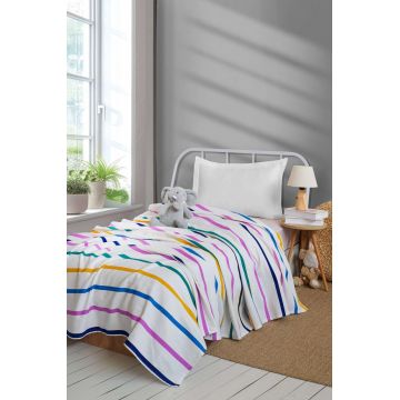 Cuvertura pique Single, L'essentiel Maison, Funny, Galben / Liliac