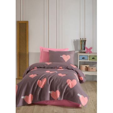 Cuvertura pique Single, L'essentiel Maison, Jana, Bumbac, Roz