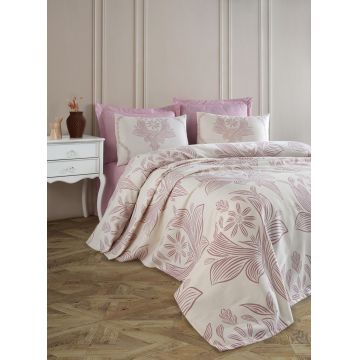 Cuvertura pique Single, L'essentiel Maison, Jumbo, Bumbac, Roz prafuit