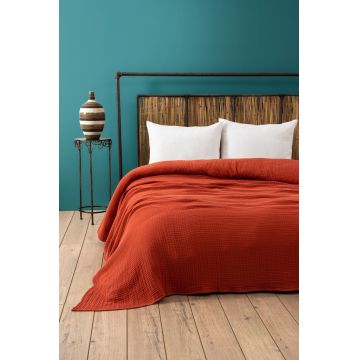 Cuvertura Single 155x200 cm, L'essentiel Maison, Muslin, Caramiziu