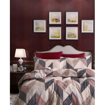 Lenjerie de pat dubla, L'essentiel Maison, Anatoli, Cream / Brown / Beige