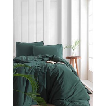 Lenjerie de pat dubla, L'essentiel Maison, Ephesus, Verde inchis