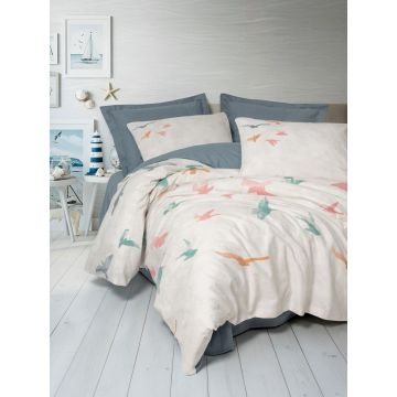 Lenjerie de pat dubla, L'essentiel Maison, Kaija, Albastru