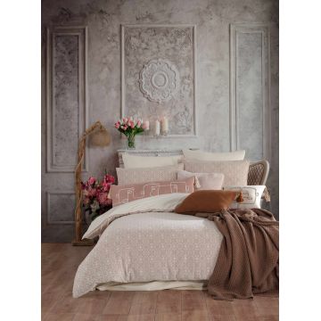 Lenjerie de pat dubla, L'essentiel Maison, Traditional, Crem