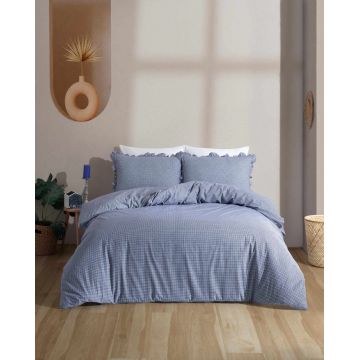 Lenjerie de pat dubla, L'essentiel Maison, Veronika, Albastru
