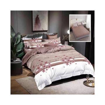 Lenjerie De Pat Finet P28, textil 70% BBC, 6 piese, pentru 2 persoane, multicolor