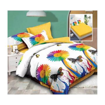 Lenjerie De Pat Finet P35, textil 70% BBC, 6 piese, pentru 2 persoane, multicolor