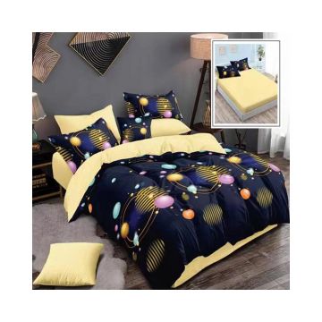 Lenjerie De Pat Galaxy Finet, textil 70% BBC, 6 piese, pentru 2 persoane, multicolor