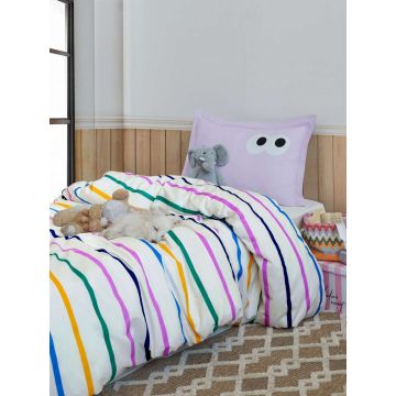 Lenjerie de pat pentru o persoana 2 piese, L'essentiel Maison, Funny, Lila