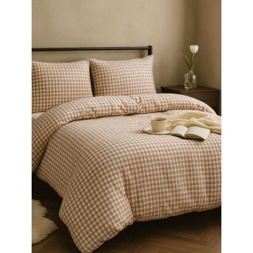 Lenjerie de pat pentru o persoana 2 piese, L'essentiel Maison, Petibor, Bej