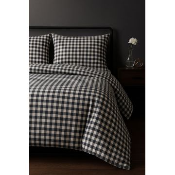 Lenjerie de pat pentru o persoana 2 piese, L'essentiel Maison, Petibor, Negru / Alb /