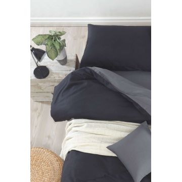 Lenjerie de pat pentru o persoana (DE), 2 piese, L'essentiel Maison, Mix, Negru / Fume