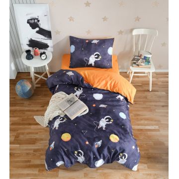 Lenjerie de pat pentru o persoana Single XXL (DE), 2 piese, L'essentiel Maison, Astron, Albastru inchis