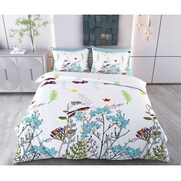 Lenjerie de pat pentru o persoana Single XXL (DE), 2 piese, L'essentiel Maison, Feronis, Bumbac;Poliester, Alb / Albastru / Verde / Galben / Roșu