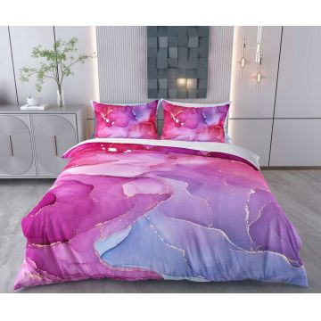 Lenjerie de pat pentru o persoana Single XXL (DE), 2 piese, L'essentiel Maison, Safir, Bumbac;Poliester, Mov / Roz / Albastru