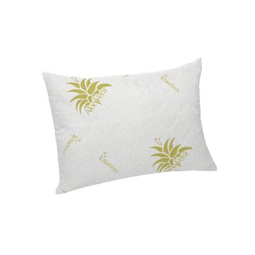 Perna Alcam Aloe Vera 50x70 cm, puf din fibre siliconice, husa PES, alb