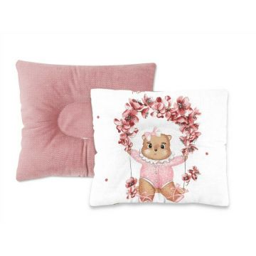 Perna bebelus, MimiNu, Profilata, Cu doua fete, Cu functie anti-soc, Pufoasa, Din catifea si bumbac, Materiale certificate Oeko Tex Standard 100, 23x26 cm, Velvet Betty