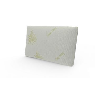 Perna Bedora Memo Latex 39x62 cm, spuma memo latex, husa poliester tratat cu Aloe Vera, alb