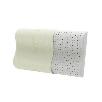 Perna Bedora Memo Latex Anatomica 60x41 cm, spuma memo-latex, husa poliester tratat cu Aloe Vera, alb