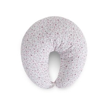 Perna pentru alaptat, Ceba Baby, Husa detasabila din bumbac, Cu puf siliconizat, 150x60x37 cm, Oeko-Tex Standard 100, Basic Forget-me-not