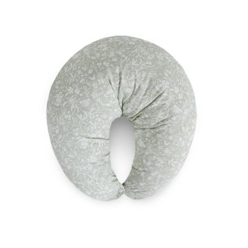 Perna pentru alaptat, Ceba Baby, Husa detasabila din bumbac, Cu puf siliconizat, 150x60x37 cm, Oeko-Tex Standard 100, Basic Wildflowers