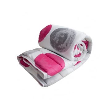 Pilota Alcam Sweet Dots 220x200 cm, 2 persoane, 4 anotimpuri, fibra siliconica, husa microfibra, cu model