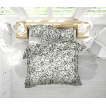 Set Alcam perna microfibra 50x70 cm si pilota matlasata 140x200 cm, Dollar Dream