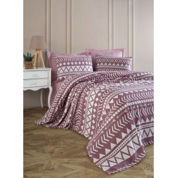 Set cuvertura pique dubla, L'essentiel Maison, Artec, Bumbac, Lila