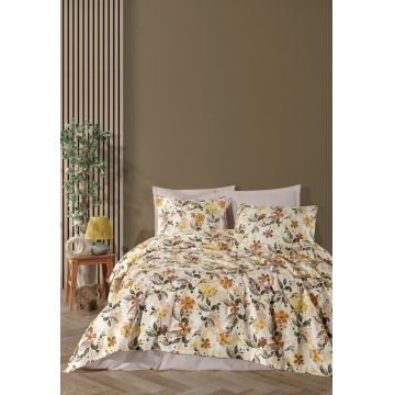 Set cuvertura pique dubla, L'essentiel Maison, Luna, Bumbac, Galben