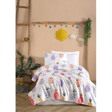 Set cuvertura pique Single, L'essentiel Maison, Iva, Bumbac, Multicolor