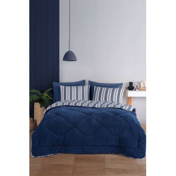 Set cuvertura si perna, L'essentiel Maison, Soft Line, Albastru navy