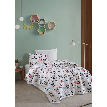 Set cuvertura Single 160x220 cm, 2 piese, L'essentiel Maison, LovePandas, 65% bumbac/35% poliester, Alb