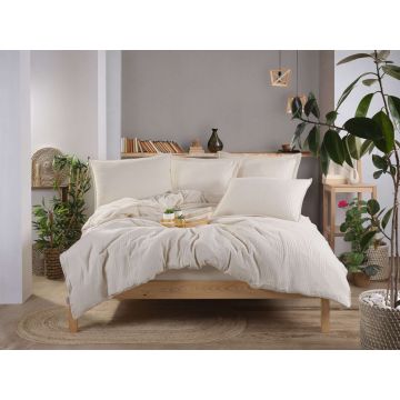 Set de huse de pilotă duble din muselină, L'essentiel Maison, Muslin, Crem