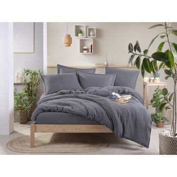 Set de huse de pilotă duble din muselină, L'essentiel Maison, Muslin, Fumuriu