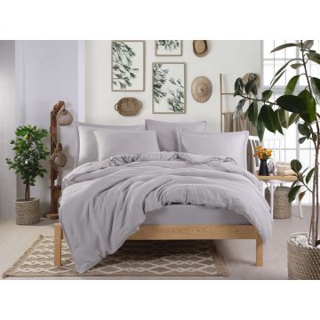 Set de huse de pilotă duble din muselină, L'essentiel Maison, Muslin, Gri