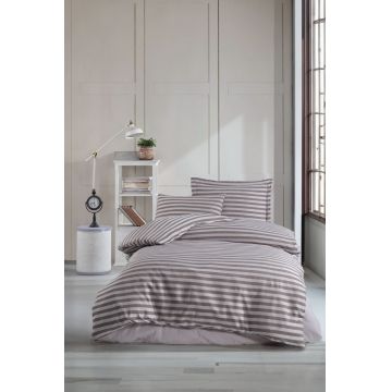 Set lenjerie de pat pentru o persoana Single XL (DE), 2 piese, L'essentiel Maison, Water Yollu Saten, Maro