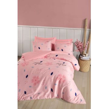 Lenjerie de pat dubla (DE), L'essentiel Maison, FlowerofLove, Bumbac;Poliester, Roz pudra