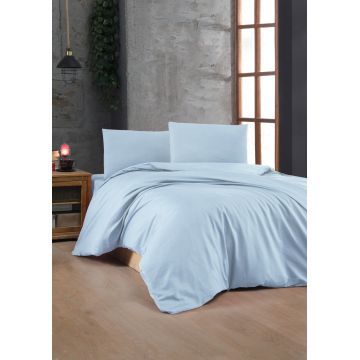 Lenjerie de pat dubla King (FR), L'essentiel Maison, Light Blue, Albastru deschis