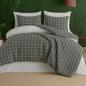 Lenjerie de pat dubla King (IT), 3 piese, L'essentiel Maison, Graph, Antracit