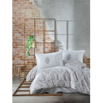 Lenjerie de pat dubla Super King (EU) (IT), L'essentiel Maison, Fiorita v2, Bumbac Ranforce, Lila