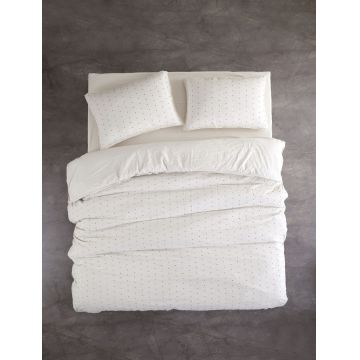 Lenjerie de pat dubla Super King (EU) (IT), L'essentiel Maison, Point v2, Crem/Negru