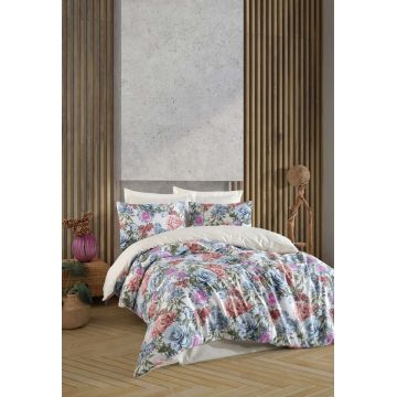 Lenjerie de pat pentru o persoana (DE), L'essentiel Maison, Lotus, Bumbac;Poliester, Albastru