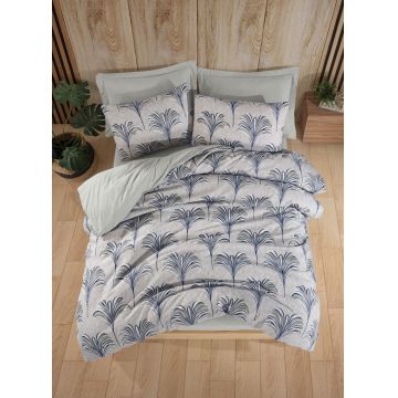 Lenjerie de pat pentru o persoana Single XXL (DE), 2 piese, L'essentiel Maison, Santo, 65% bumbac/35% poliester, Albastru