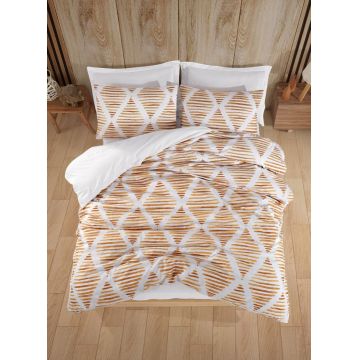 Lenjerie de pat pentru o persoana Single XXL (DE), 2 piese, L'essentiel Maison, Segment, 65% bumbac/35% poliester, Galben mustar